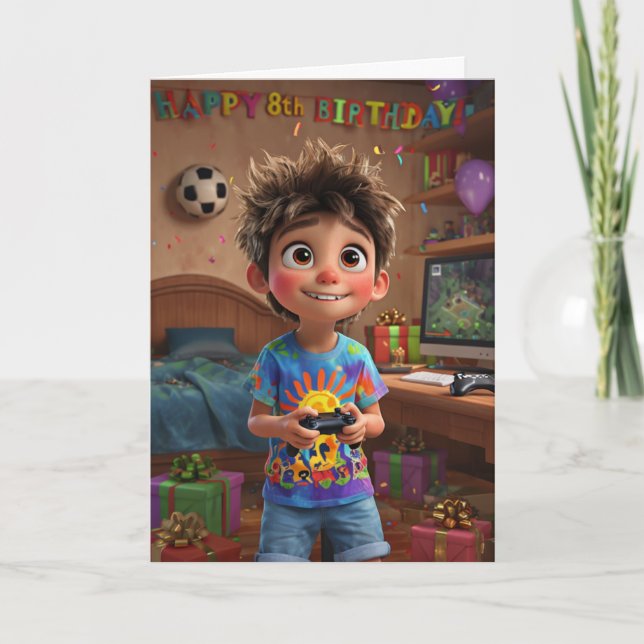 Happy 8th Birthday Card (Front)