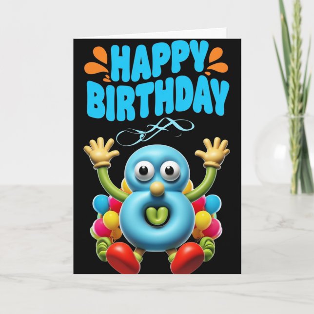 Happy 8th Birthday Card (Front)