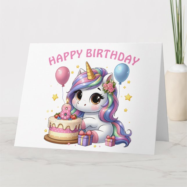 Happy 8th Birthday Card  (Front)