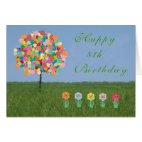 Happy 8th Birthday Card Bubblegum Tree