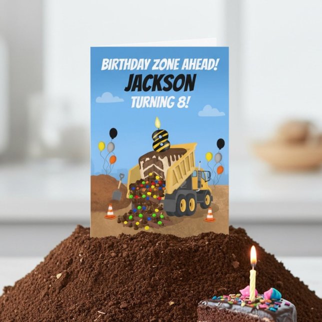 Happy 8th Birthday Dump Truck  Card (Creator Uploaded)