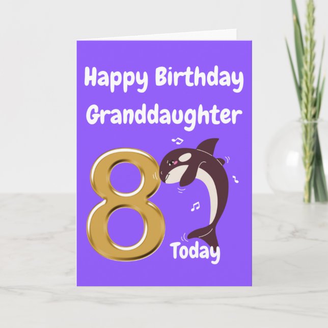 Happy 8th Birthday Granddaughter Card (Front)