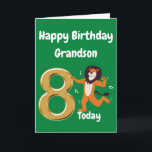 Happy 8th Birthday Grandson Card<br><div class="desc">A lovely 8th birthday card for your Grandson featuring a dancing lion.</div>