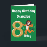 Happy 8th Birthday Grandson Card<br><div class="desc">A lovely 8th birthday card for your Grandson featuring a dancing lion.</div>