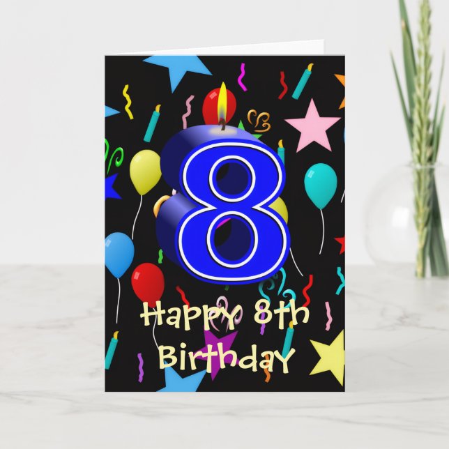 Happy 8th Birthday Greeting Card (Front)