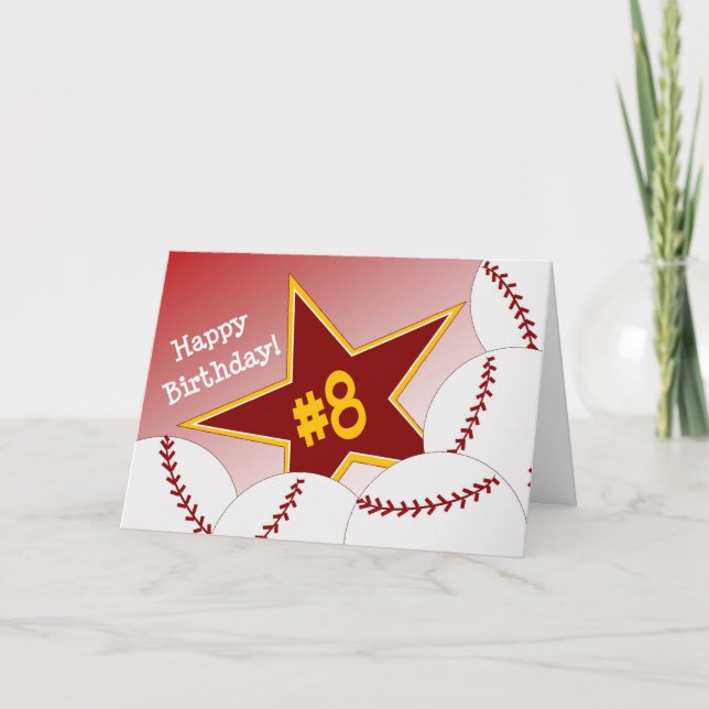 Happy 8th Birthday, Softball Star! Card (Front)