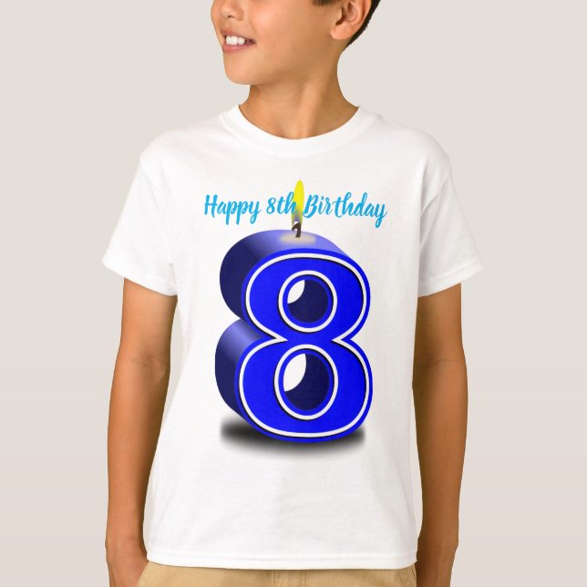 Happy 8th Birthday T-Shirt (Front)
