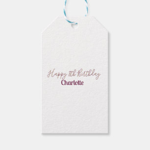 happy 8th birthday yellow maron name date retro mo gift tags