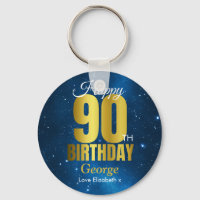 Happy 90th Birthday Blue Gold