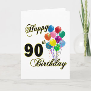 Happy 90th Birthday Gifts and Birthday Apparel Card