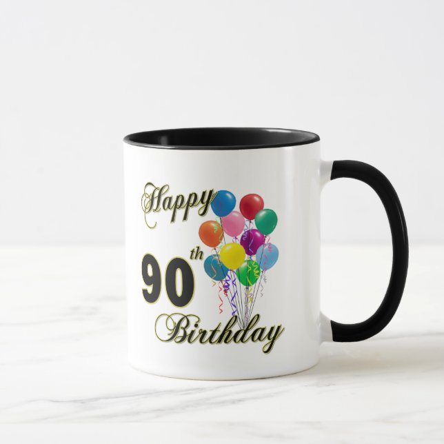Happy 90th Birthday Gifts and Birthday Apparel Mug (Right)