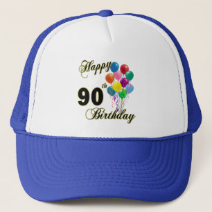 Happy 90th Birthday Gifts and Birthday Apparel Trucker Hat