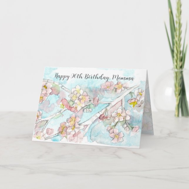 Happy 90th Birthday Mum Cherry Blossom Tree  Card (Front)