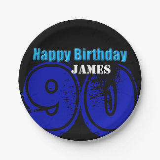 Happy 90th Birthday Personalised Paper Plates