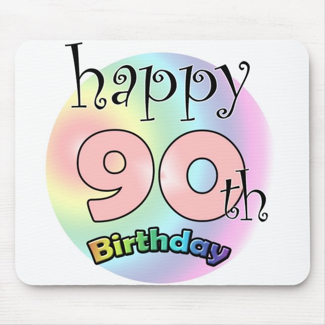 Happy 90th birthday (roze) mouse pad (Front)