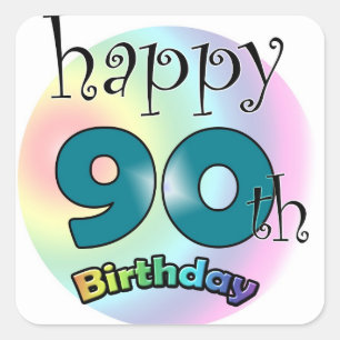 Happy 90th Birthday Square Sticker