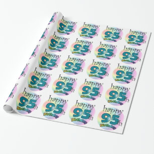 Happy 95th Birthday (blue) Wrapping Paper