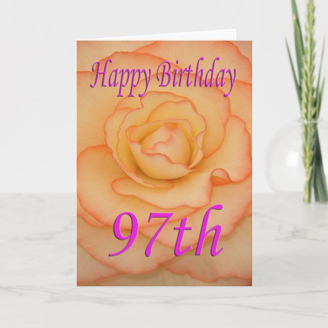 Happy 97th Birthday Flower Card (Front)