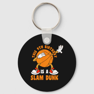 Happy 9 Birthday 9 Year Old Dab Basketball 9th Bir Key Ring