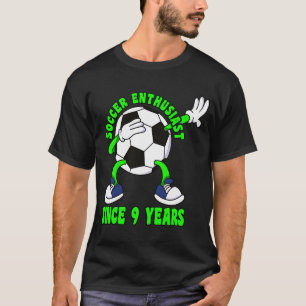 Happy 9 Birthday 9 Year Old Dabbing Soccer 9th Bir T-Shirt