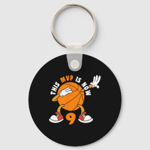Happy 9 Birthday 9 Year Old MVP Basketball 9th Bir Key Ring