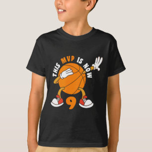 Happy 9 Birthday 9 Year Old MVP Basketball 9th Bir T-Shirt