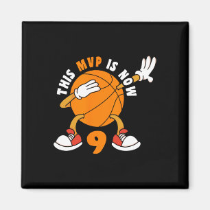 Happy 9 Birthday 9 Year Old Mvp Bysketbyll 9th Bir Magnet