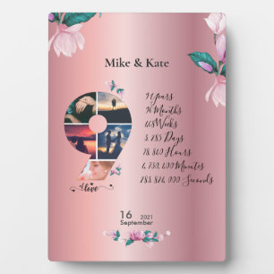Happy 9th Anniversary ,Custom Photo collage, Count Plaque