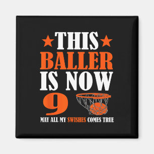 Happy 9th Birthday Basketball 9th Birthday  Magnet