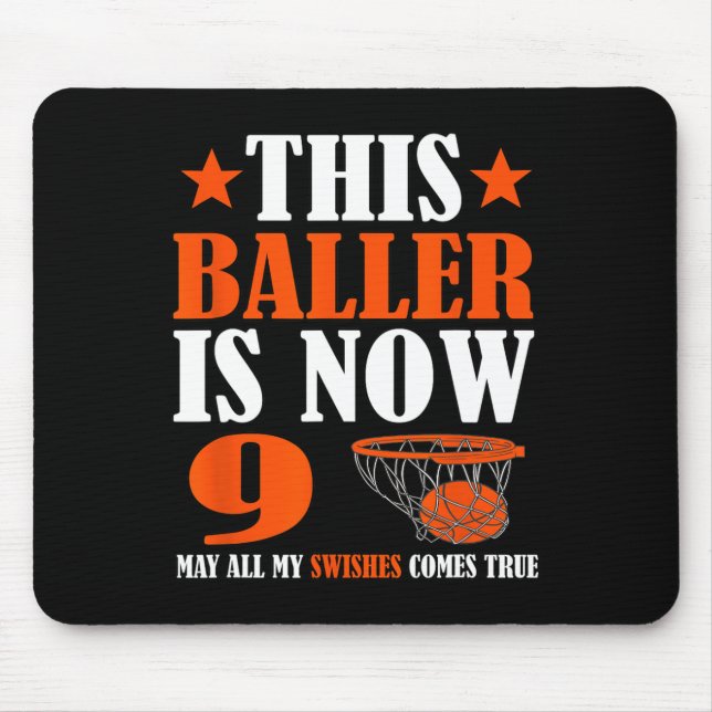 Happy 9th Birthday Basketball 9th Birthday  Mouse Pad (Front)