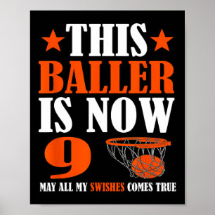 Happy 9th Birthday Bysketbyll 9th Birthday Poster