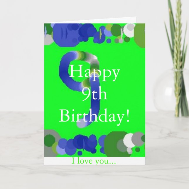 Happy 9th Birthday! Card (Front)