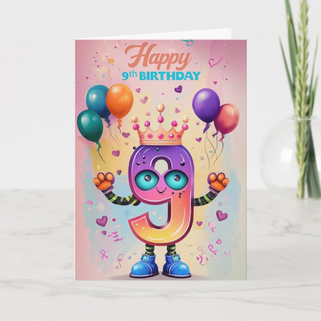 Happy 9th Birthday Card (Front)