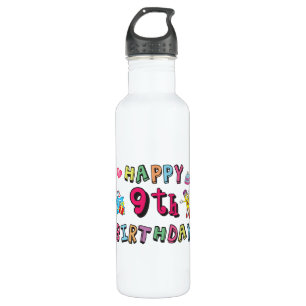 Happy 9th Birthday for 9 year old Kids B-day 710 Ml Water Bottle