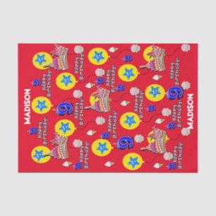 Happy 9th Birthday Tissue Paper #9 Red