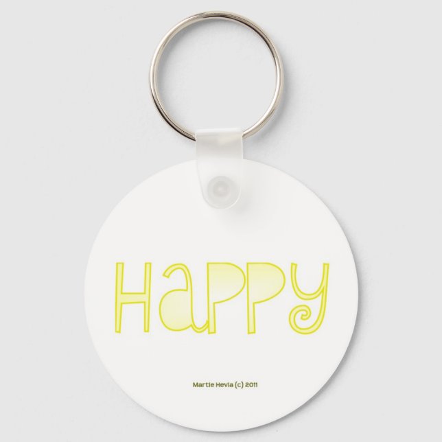 Happy - A Positive Word Key Ring (Front)