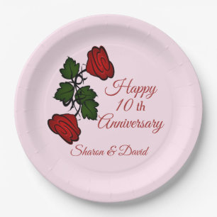 Happy add Event Red Rose Paper Plates