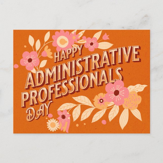 Happy Administrative Professionals Day Vintage  Holiday Postcard (Front)