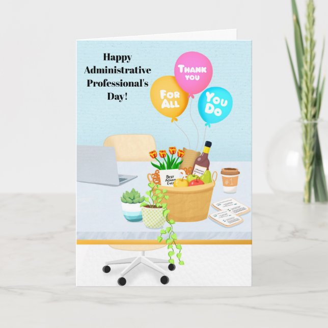 Happy Administrative Professionals Day with Gift  Card (Front)
