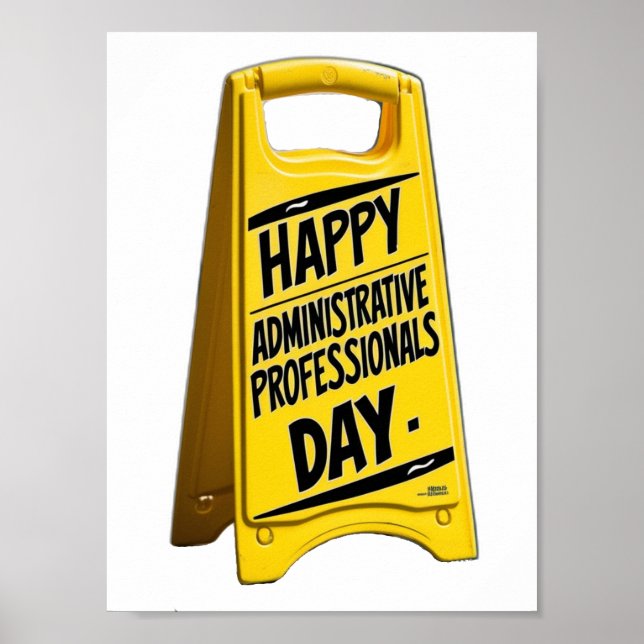 Happy Administrative Professionals Day yellow sign (Front)