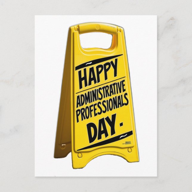 Happy Administrative Professionals Day yellow sign Postcard (Front)