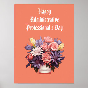 Happy Administrative Professionals Thank You card Poster