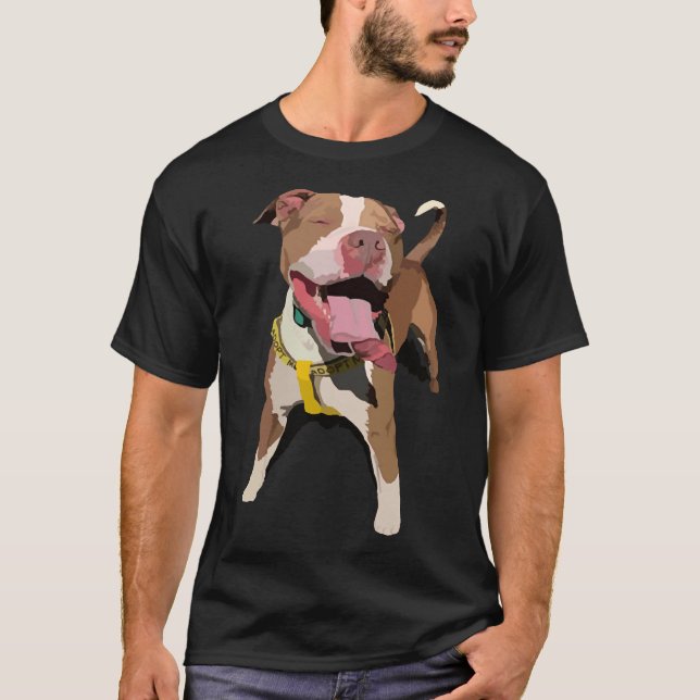 Happy Adoptable Pitbull T-Shirt (Front)
