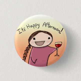 happy afternoon 3 cm round badge