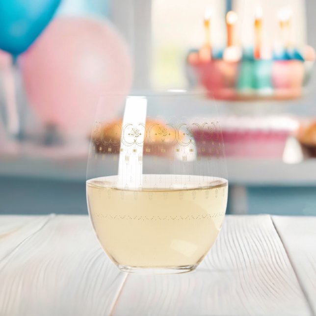 Happy Aid . Stemless Wine Glass (Insitu (Baby Shower))