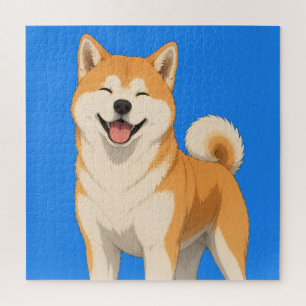 Happy Akita Dog Design Jigsaw Puzzle