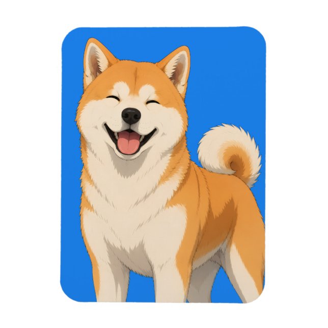 Happy Akita Dog Design Magnet (Vertical)