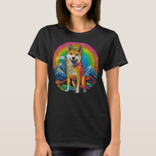 Happy Akita Inu Pop Art Design Retro Style T-Shirt