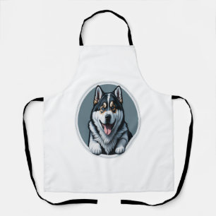 happy Alaskan Malamute Puppy Apron