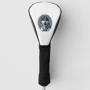 happy Alaskan Malamute Puppy Golf Head Cover